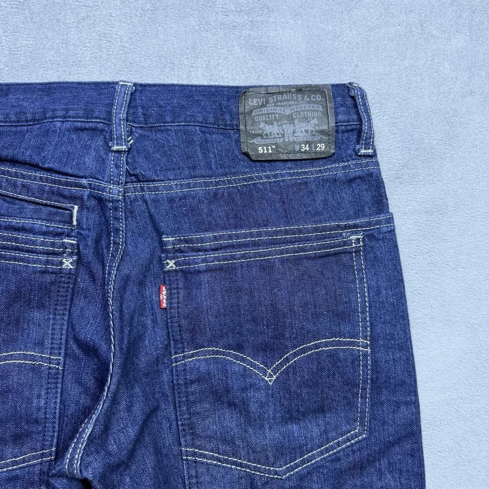 Levis 511 Jeans Mens 33x28 Skinny Slim Straight Double Back Pockets Cowboy Rodeo